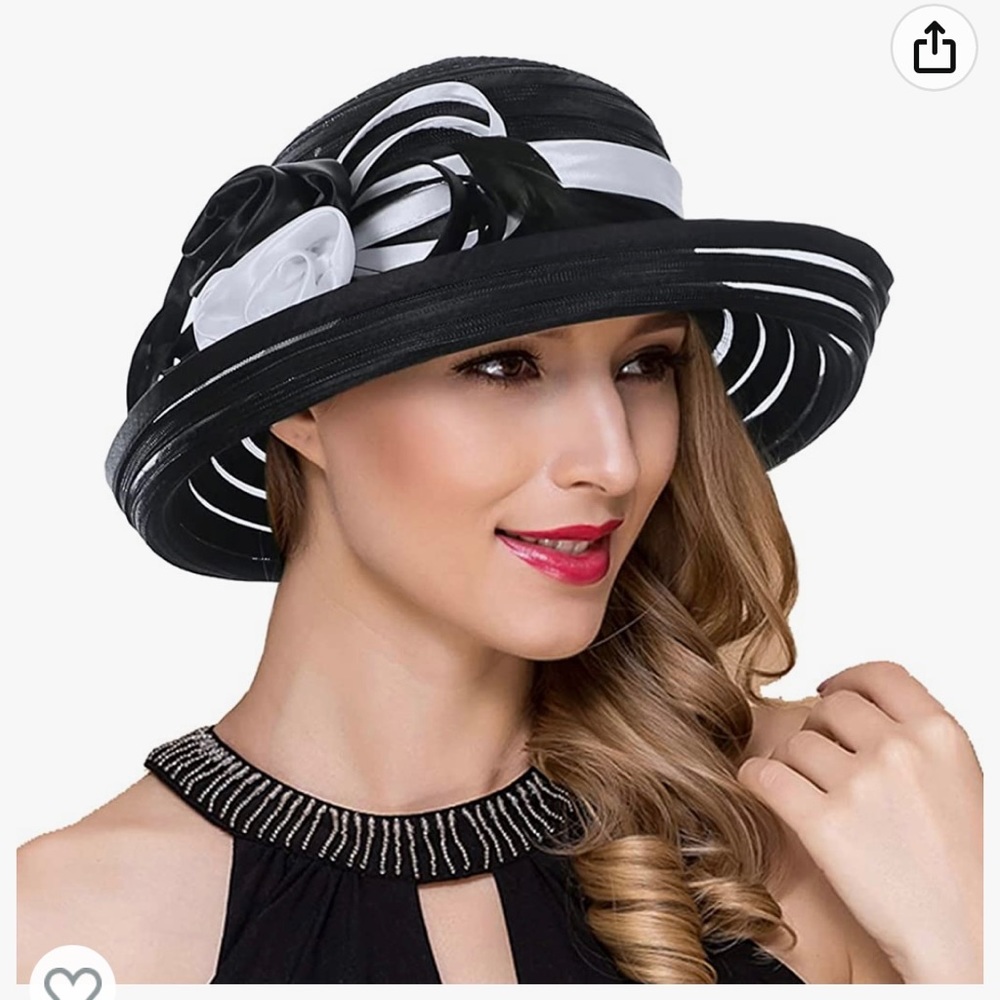 Black and white Dress hat